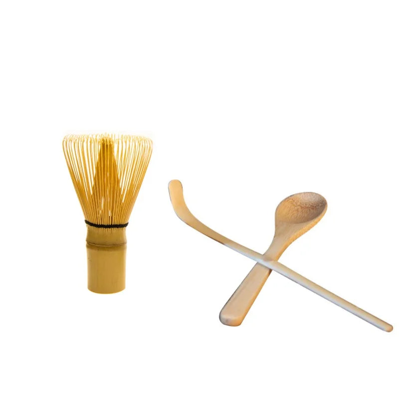 Bamboo Matcha Whisk Set  3 in 1 Traditional Scoop Chashaku Tea Spoon and Brush Set Indoor Beverage Shop Tea-making Tools Kit