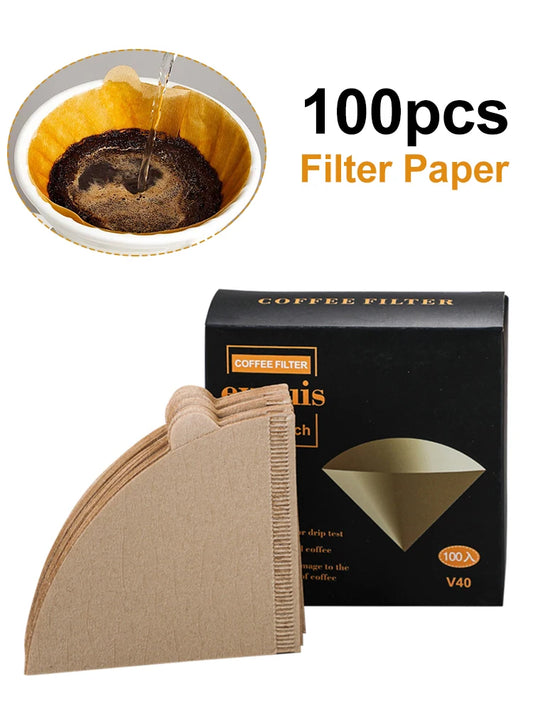 Coffee Filter Cone Unbleached Natural Pulp Disposable Coffee Paper Filter For V60 Cone Pour Over Coffee Filter Drip Coffee Maker