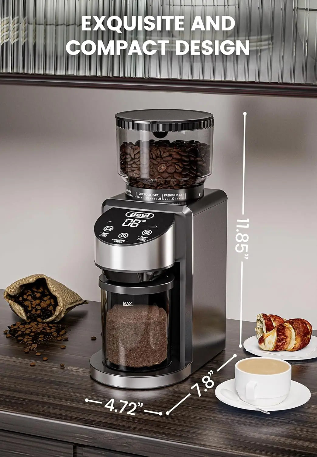 Burr Coffee Grinder, Adjustable Burr Mill with 35 Precise Grind Settings, Electric Coffee Grinder for Espresso/Drip/Percola